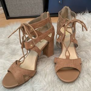 tan thick heel